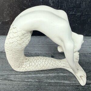Vintage Mermaid C2C Design Aquatic 6”x 7” Signed Piece Art Sculpture Decor